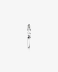 Bague de mariage ronde TW 1,30 carat en diamant brillant cultivé laboratoire or blanc 14 carats