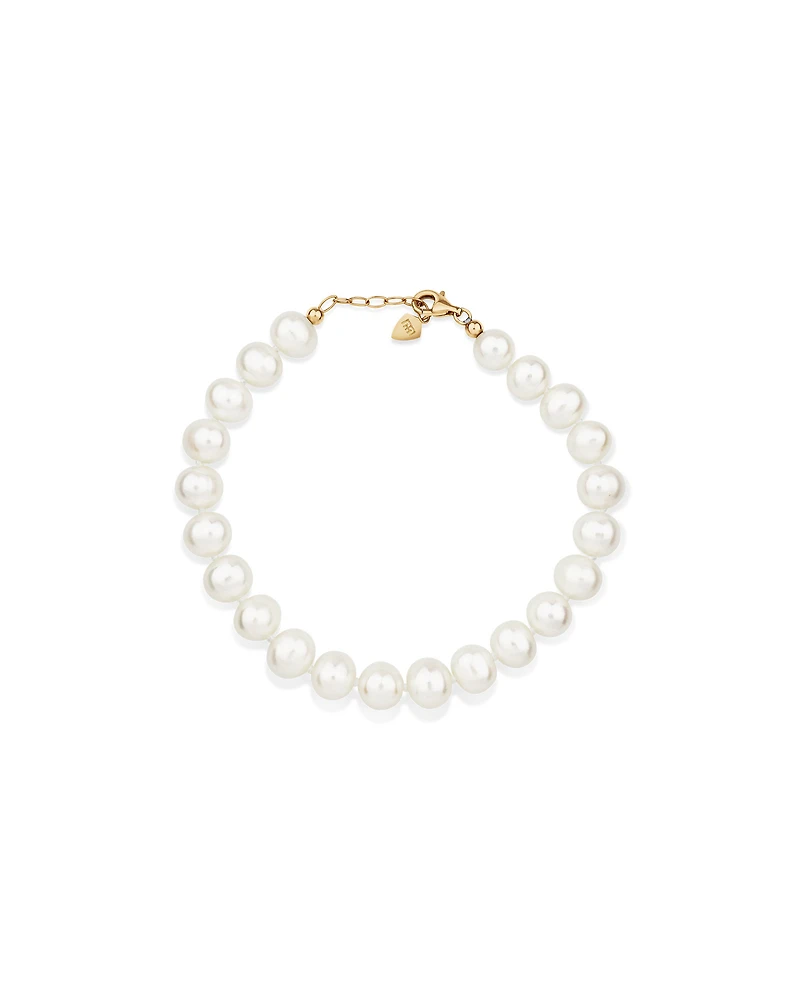 Cultured Freshwater Pearl Bracelet in 10kt Yellow Gold