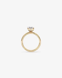 Bague solitaire en or jaune 14 carats sertie d'un diamant ovale de synthèse 2,00