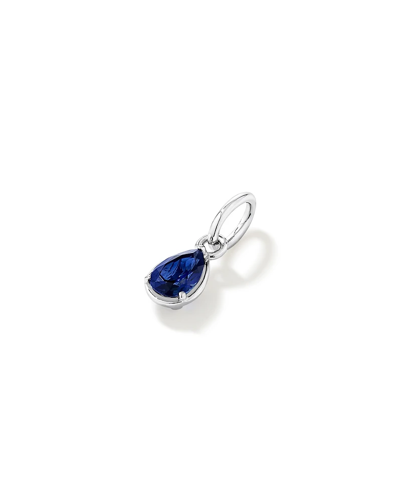 Pear-Cut Created Sapphire Pendant in Sterling Silver