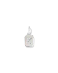 Letter K Mother of Pearl Initial Pendant in Sterling Silver