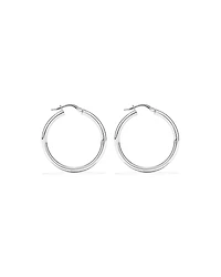 25mm Round Hoop Earrings in Sterling Silver