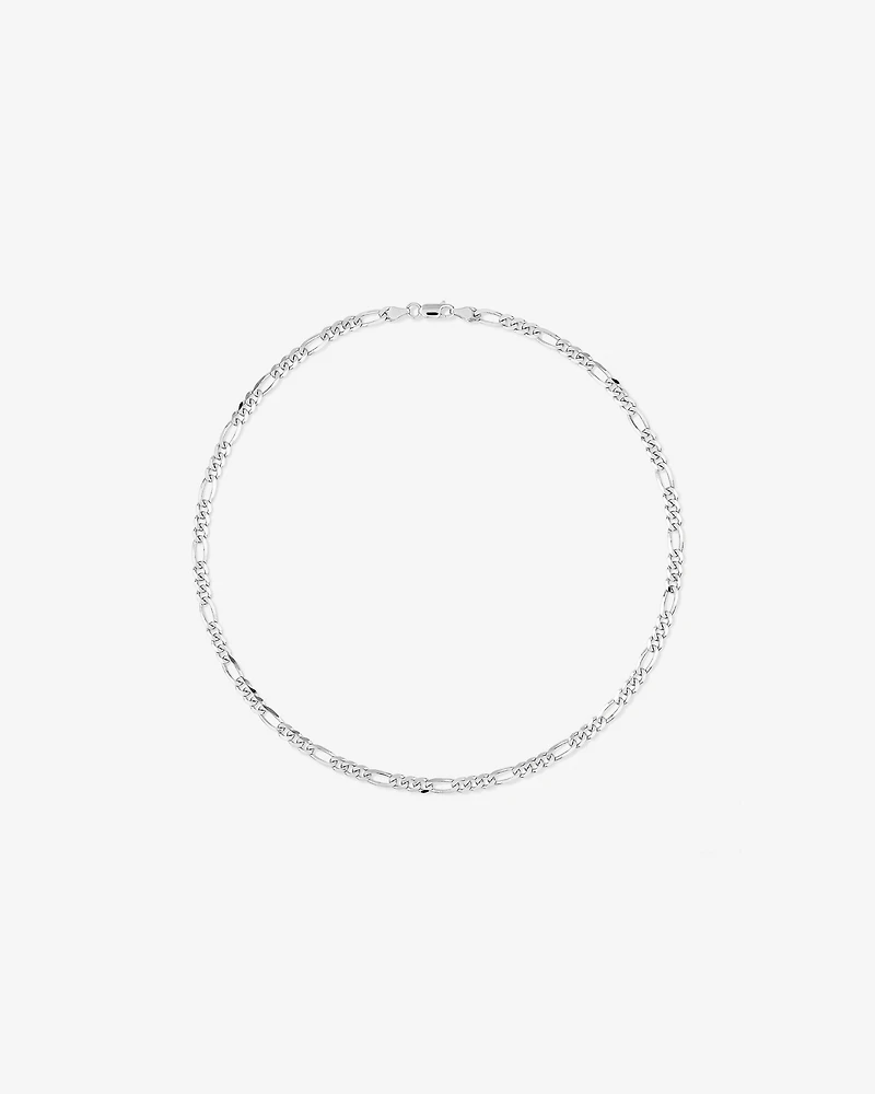 55cm (22") 5.75mm Width Figaro Chain Necklace in Sterling Silver