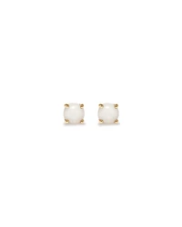 Australian Opal Round Birthstone Stud Earrings in 10kt Yellow Gold