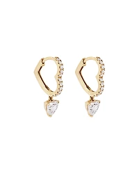 1.19 Carat Laboratory-Grown Diamond Heart Drop Earrings  in 10kt Yellow Gold