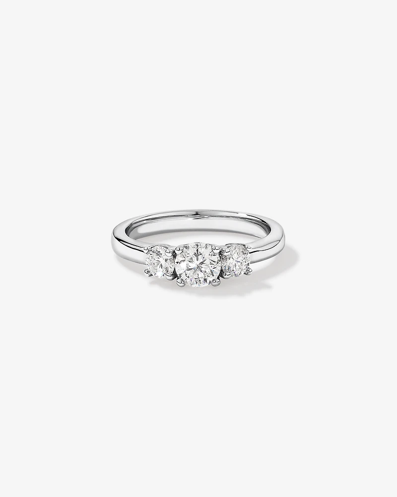 1.00 Carat TW 3 Stone Signature 101 Diamond Ring in 14kt White Gold
