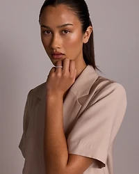 Alliance avec Diamants Ronds Brillants Sertis Griffes de 0,34 Carat TW en Or Blanc 18 kt