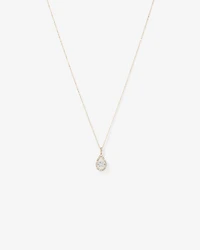 1.00 Carat TW Diamond Halo Everlight Pear Pendant in 10kt Yellow Gold