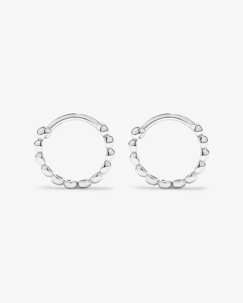 Boucles d'oreilles créoles en argent sterling avec perles de 12 mm