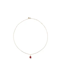 Collier pendentif halo en or jaune 10 kt avec rubis créé taille ovale et diamants