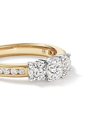 1.50 Carat TW 3 Stone Signature 101 Diamond Ring in 14kt Yellow and White Gold