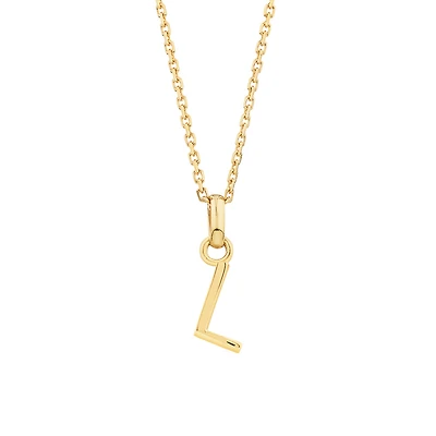 Pendentif « L » en or jaune 10 K
