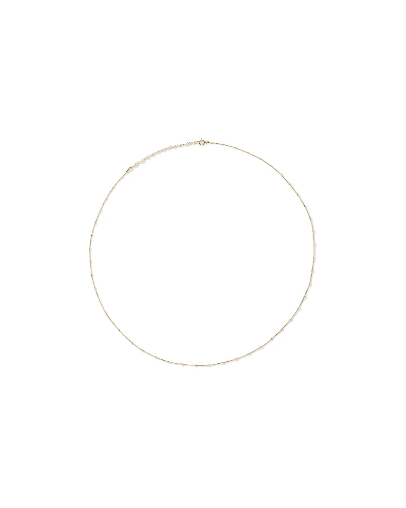 50cm (20") Station Ball and Curb Chain in 10kt Yellow Gold