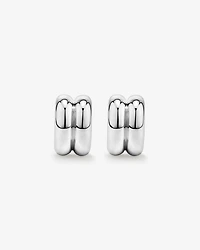 Boucles d’oreilles double demi-cerceau en argent sterling