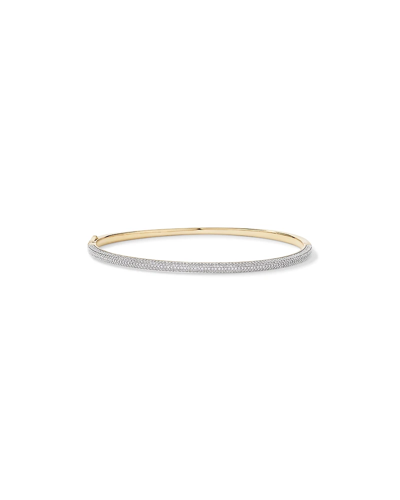 Pavé Hinge Bangle in 18kt Vermeil