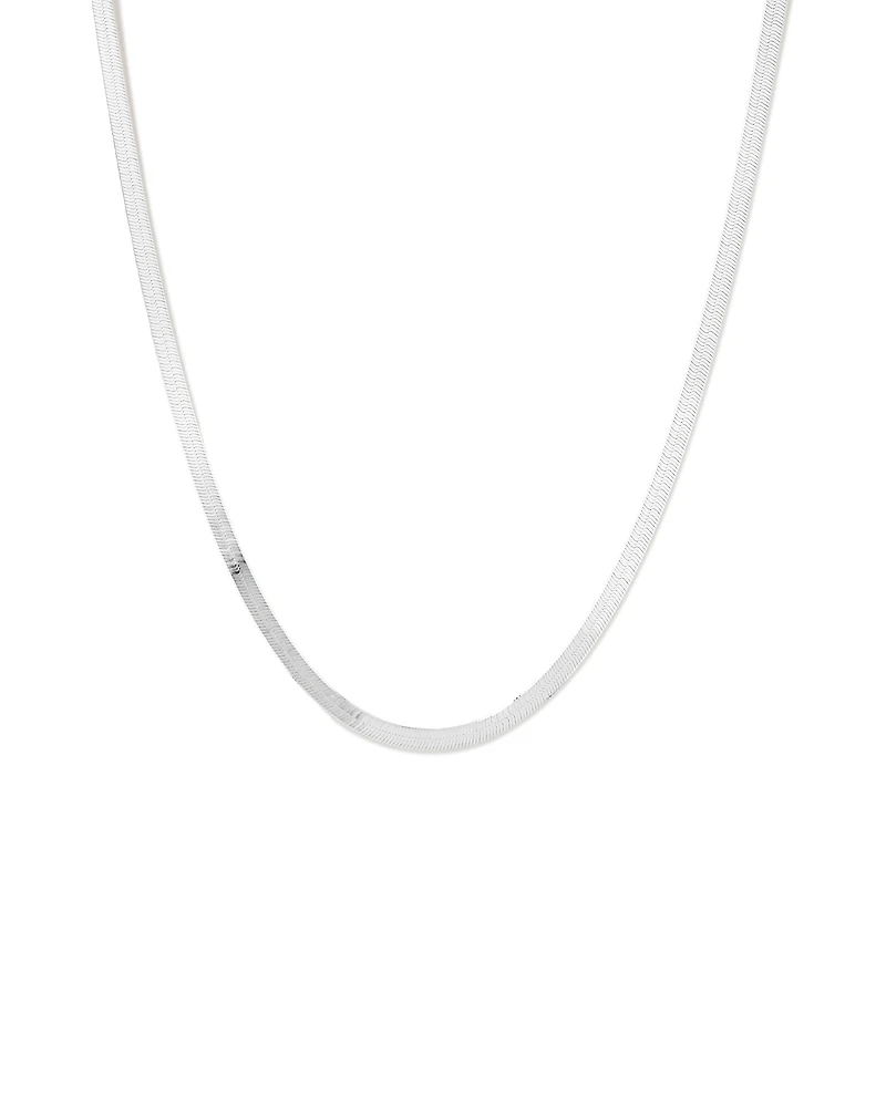 45cm (17") 4.5mm-5mm Width Snake Chain In Sterling Silver