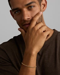 19cm (22") 4.2mm Width Semi Solid Diamond Cut Curb Bracelet in 10kt Yellow Gold