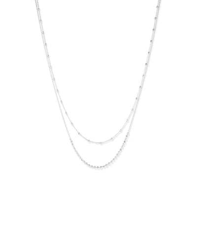Chaîne à perles en argent et à rangs multiples de 45 cm