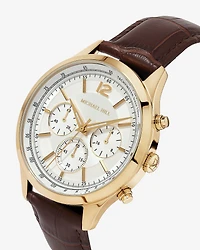 Montre chronographe pour homme 42 mm en acier inoxydable doré