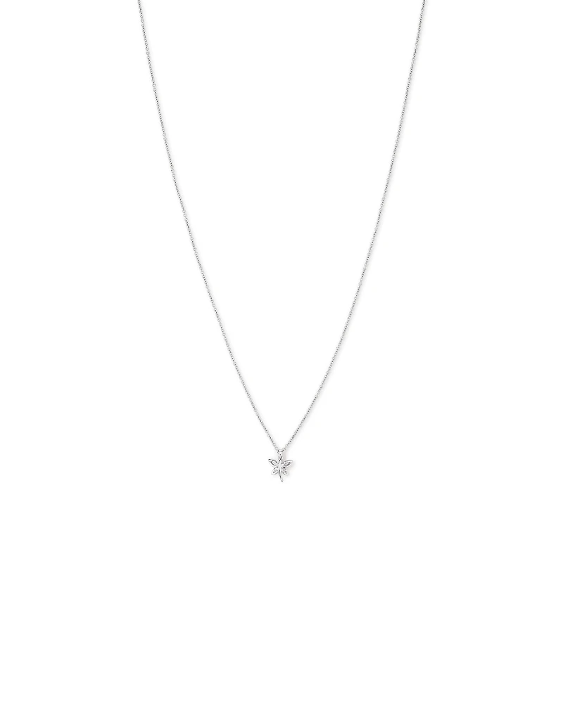 Open Wing Dragonfly Pendant Necklace in Sterling Silver