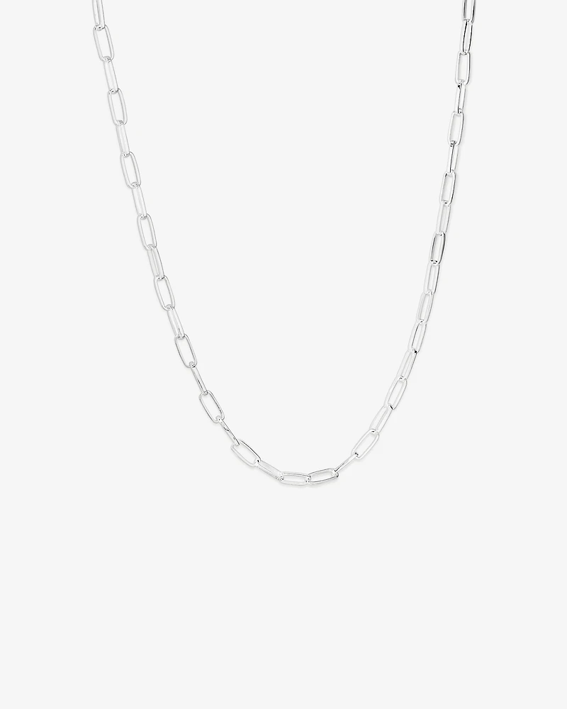 46cm (18.1”) 5.5mm-6mm Width Paperclip Chain in Sterling Silver