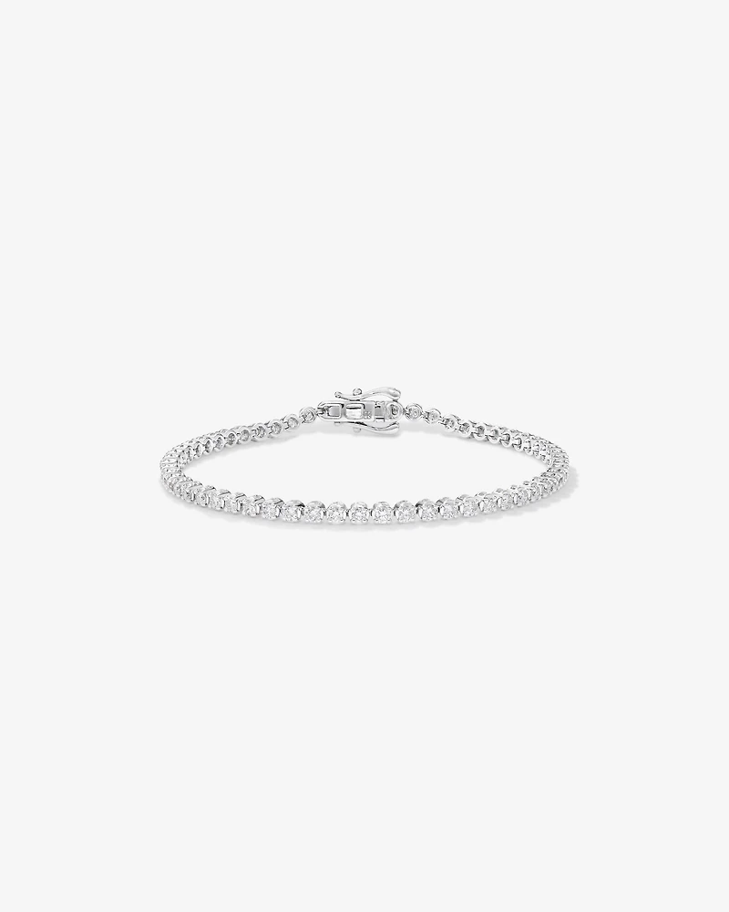 2.11 Carat TW Laboratory-Grown Diamond Tennis Bracelet in Sterling Silver