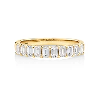 Wedding Ring with 0.80 Carat TW of Emerald Cut Diamonds in 14kt Yellow Gold