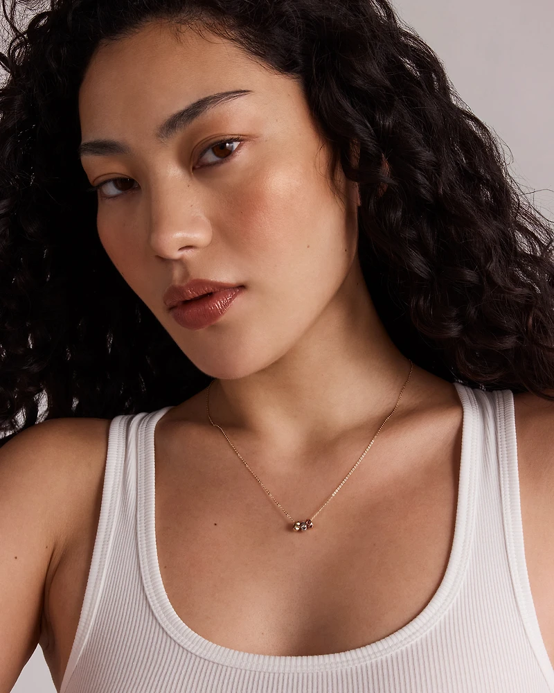 50cm (20'') Signature Connect Rondel Necklace in 10kt Yellow, Rose and White Gold