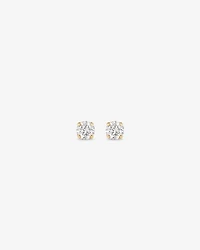 0,15 Carat TW Boucles d'oreilles puces solitaires rondes brillantes en or jaune 10kt