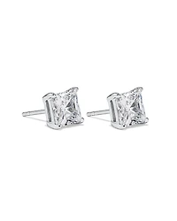 7mm Princess Cubic Zirconia Stud Earrings in Sterling Silver