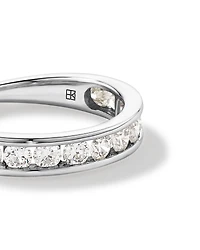 Alliance ronde en diamant brillant cultivé en laboratoire TW sertie de canaux TW de 1,00 carat en or blanc 14 carats