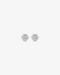 Round Diamond Cluster Stud Earrings in 10kt White Gold
