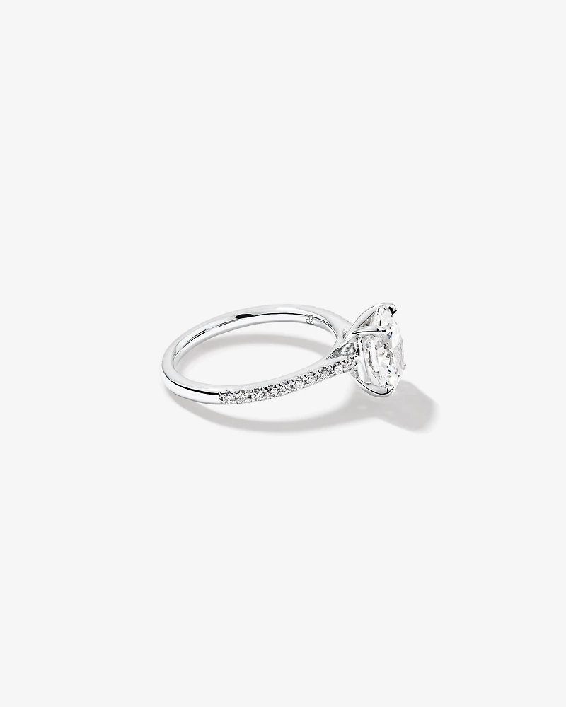 2.20 Carat TW Oval Cut Laboratory-Grown Diamond Engagement Ring in 14kt White Gold
