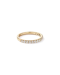 Alliance en or jaune 14 carats sertie d'un diamant rond brillant de synthèse 0,50 carat