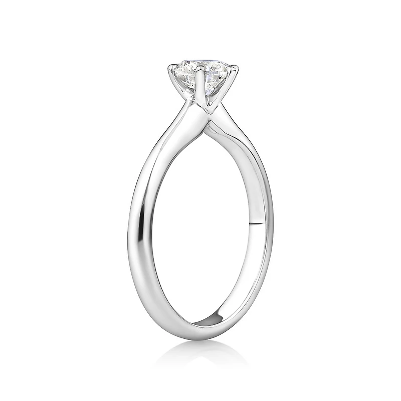Certified Solitaire Engagement Ring with a 0.75 Carat TW Diamond in 18kt White Gold