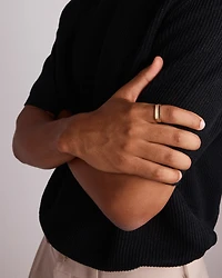 Men's Diamond Row Signet Ring in 10kt Yellow Gold