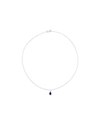 Oval Cut Blue Created Sapphire Gemstone Hoop Earrings and Pendant Necklace Set in Sterling Silver