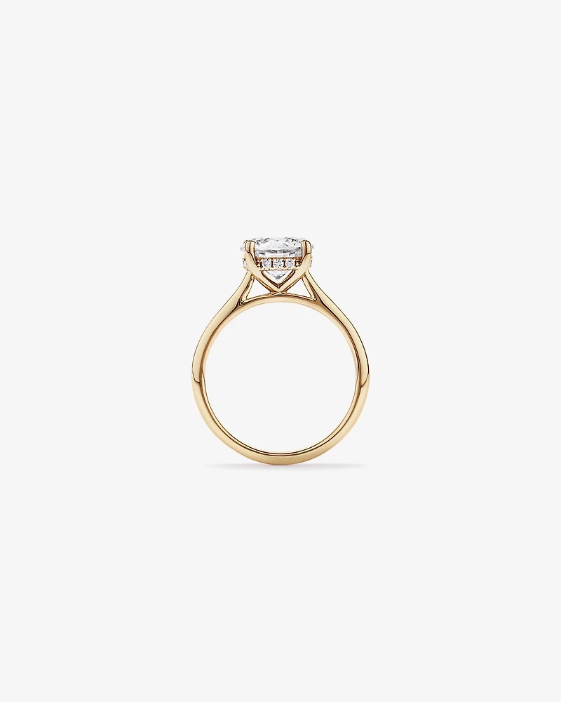 Bague solitaire en or jaune 14 carats sertie d'un diamant rond brillant de 2,32 carats, cultivé laboratoire