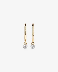 Boucles d’oreilles rondes en diamant brillant en or jaune 10 carats