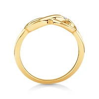 Bague infini ornée d'un diamant en or jaune 10kt