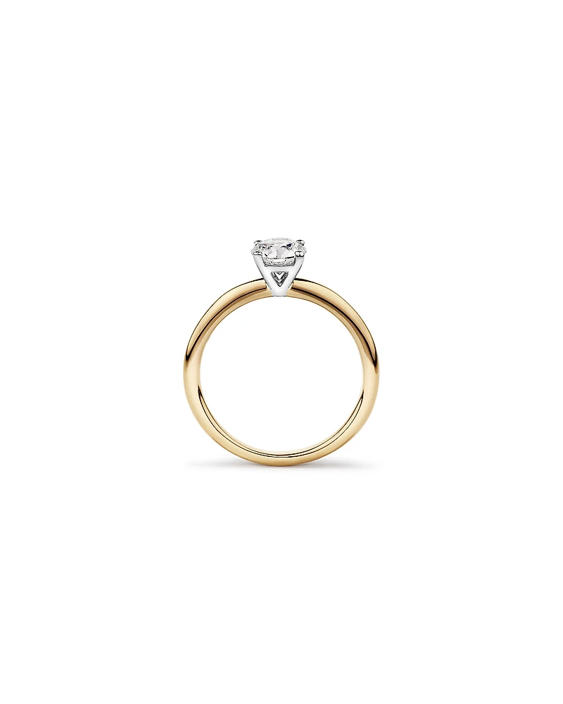 0.70 Carat TW Round Brilliant Laboratory-Grown Diamond Solitaire Engagement Ring 14kt Yellow and Gold