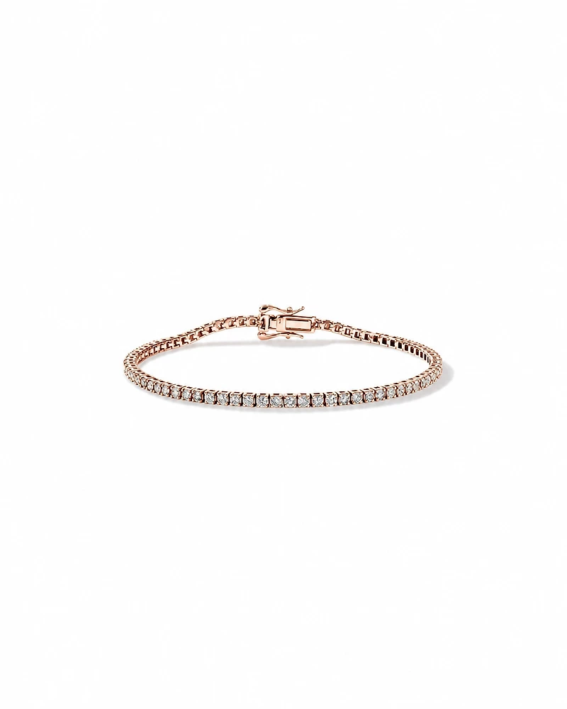2.46 Carat TW Diamond Tennis Bracelet in 10kt Rose Gold