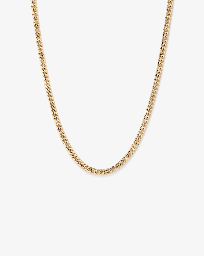 50cm (20") 6.15mm Width Semi Solid Miami Curb Chain in 10kt Yellow Gold