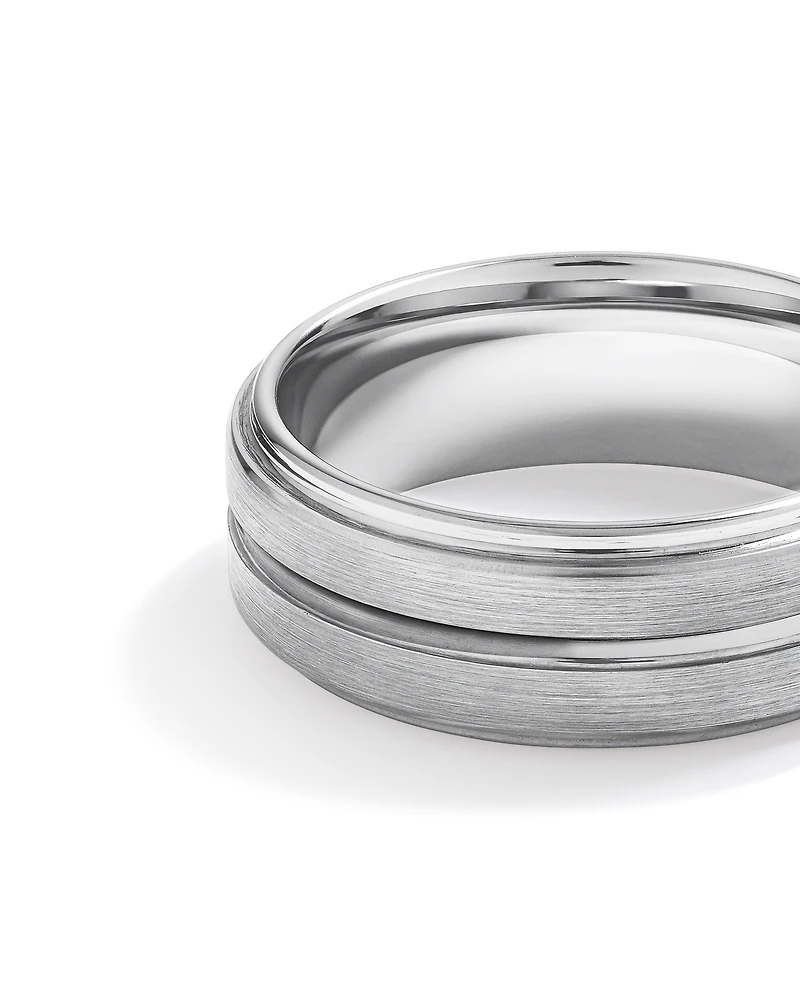8 mm Bague de mariage texturée en tungstène
