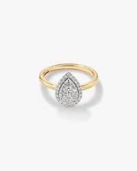 0.50 Carat TW Pear Shaped Diamond Cluster Ring in 14kt Yellow & White Gold