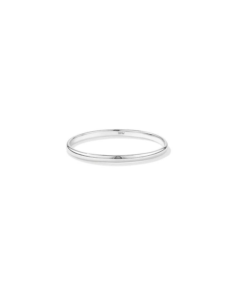 3.7mm Width Solid Round Baby Bangle in Sterling Silver