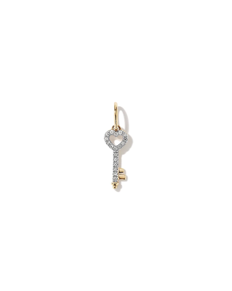 0.04 Carat TW Diamond Key Pendant in 10kt Yellow Gold