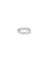 Pear Shaped Cubic Zirconia Bezel Set Eternity Ring Sterling Silver