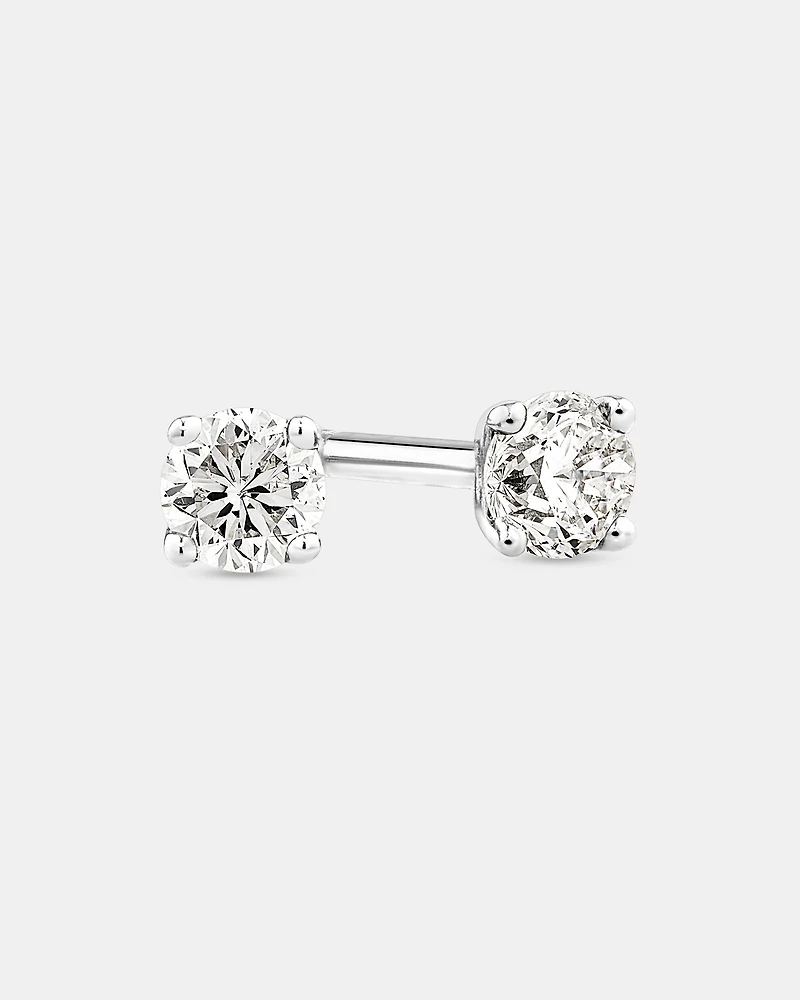 0.15 Carat TW Diamond Round Brilliant Mini Solitaire Stud Earrings 10kt Yellow Gold