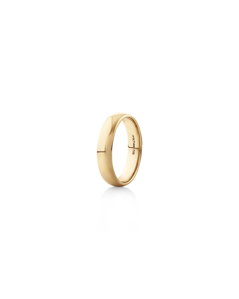 5mm High Domed Wedding Band in 10kt Yellow Gold